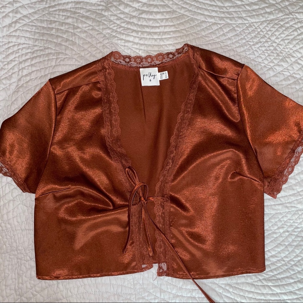 Princess Polly rust vintage top
